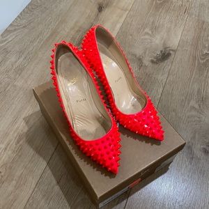 Red Spiked Women's Heels